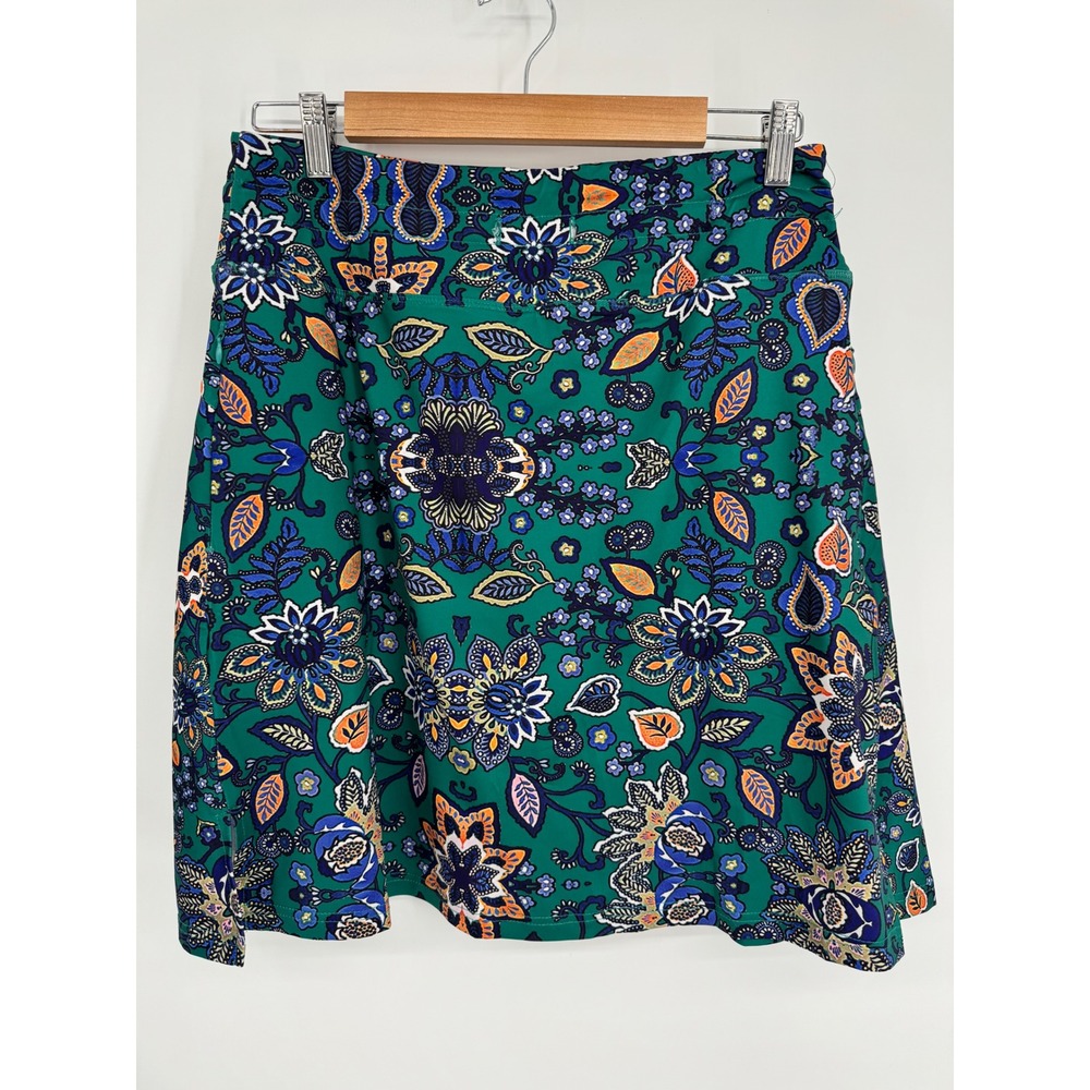 Coolrun Womens Floral Athletic Skort Green Blue Orange Tennis Golf Skirt Sz L
